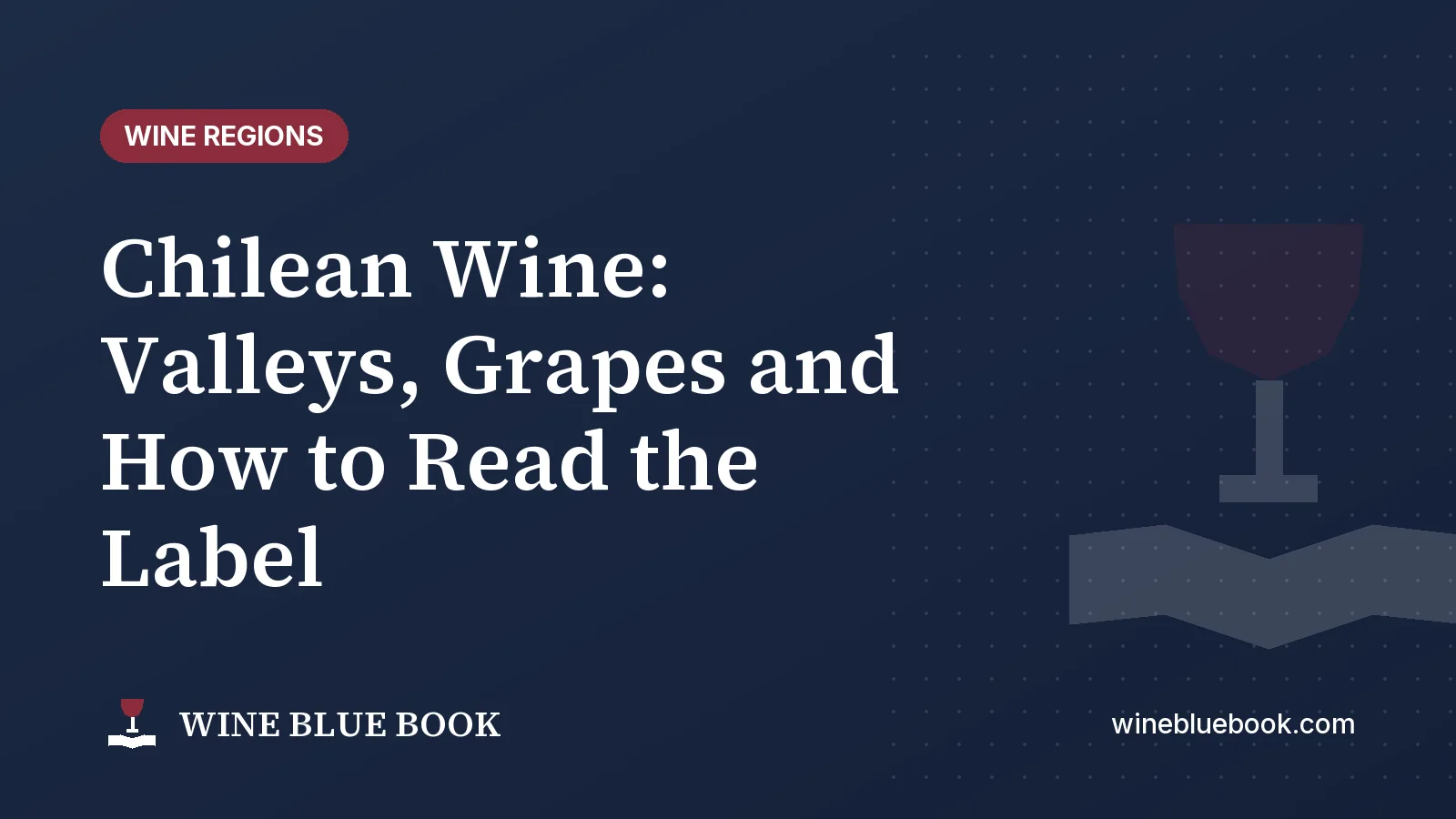 Navy Wine Blue Book title card reading “Chilean Wine: Valleys, Grapes and How to Read the Label”